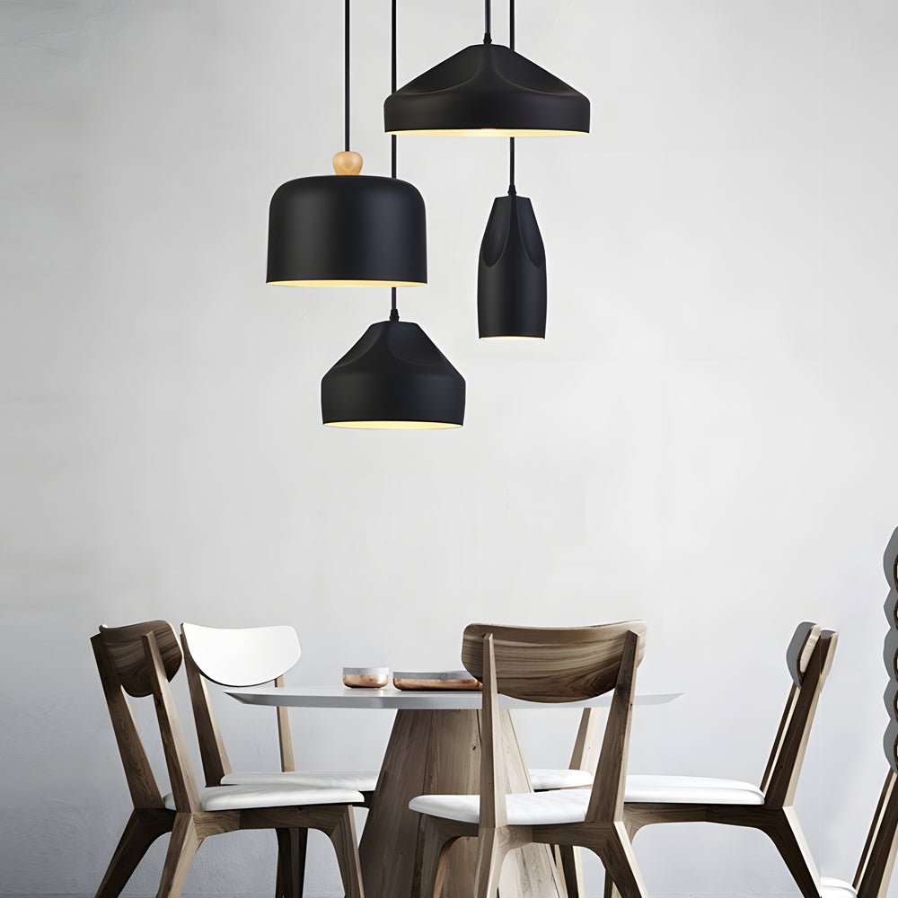 Modern Black and White Aluminum Pleat Box LED Pendant Light for Home