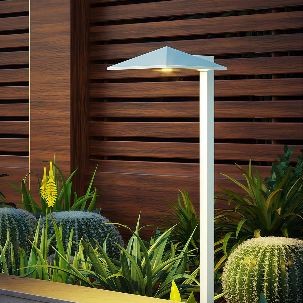 Modern Waterproof Minimalist Outdoor Plug-In Pathway Lights in Black Metal