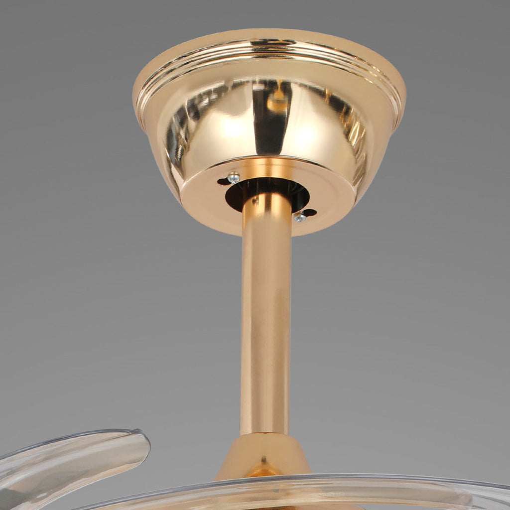 Modern Gold Crystal Ceiling Fan with Light for Living Room Décor