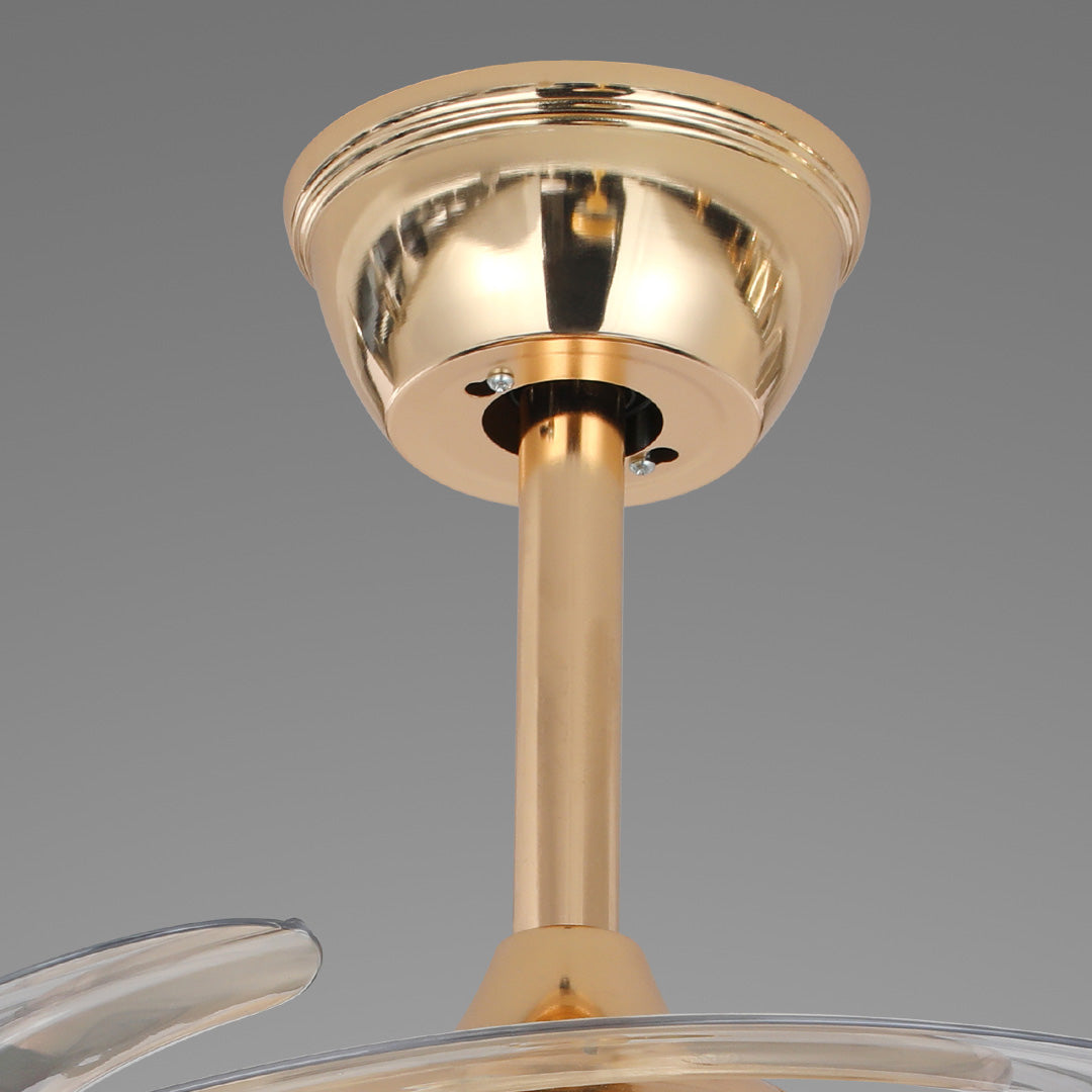Modern Gold Crystal Ceiling Fan with Light for Living Room Décor