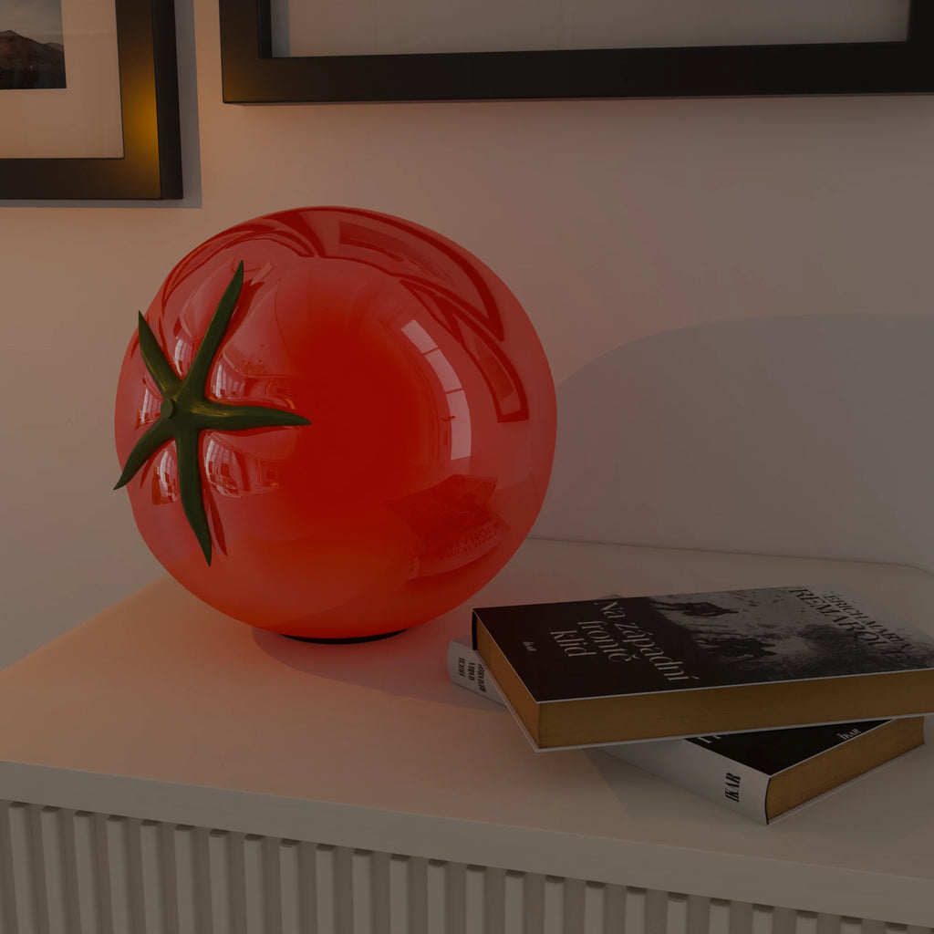 Contemporary White Ceramic Pomodoro Table Lamp for Office and Living Room