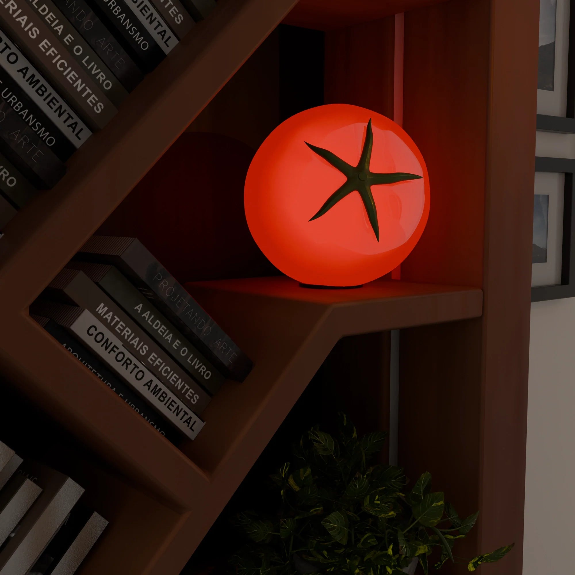 Contemporary White Ceramic Pomodoro Table Lamp for Office and Living Room