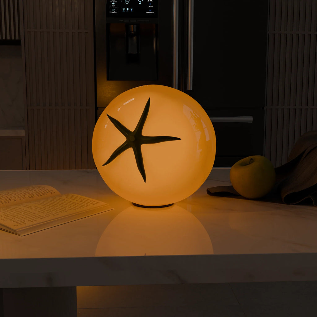 Contemporary White Ceramic Pomodoro Table Lamp for Office and Living Room
