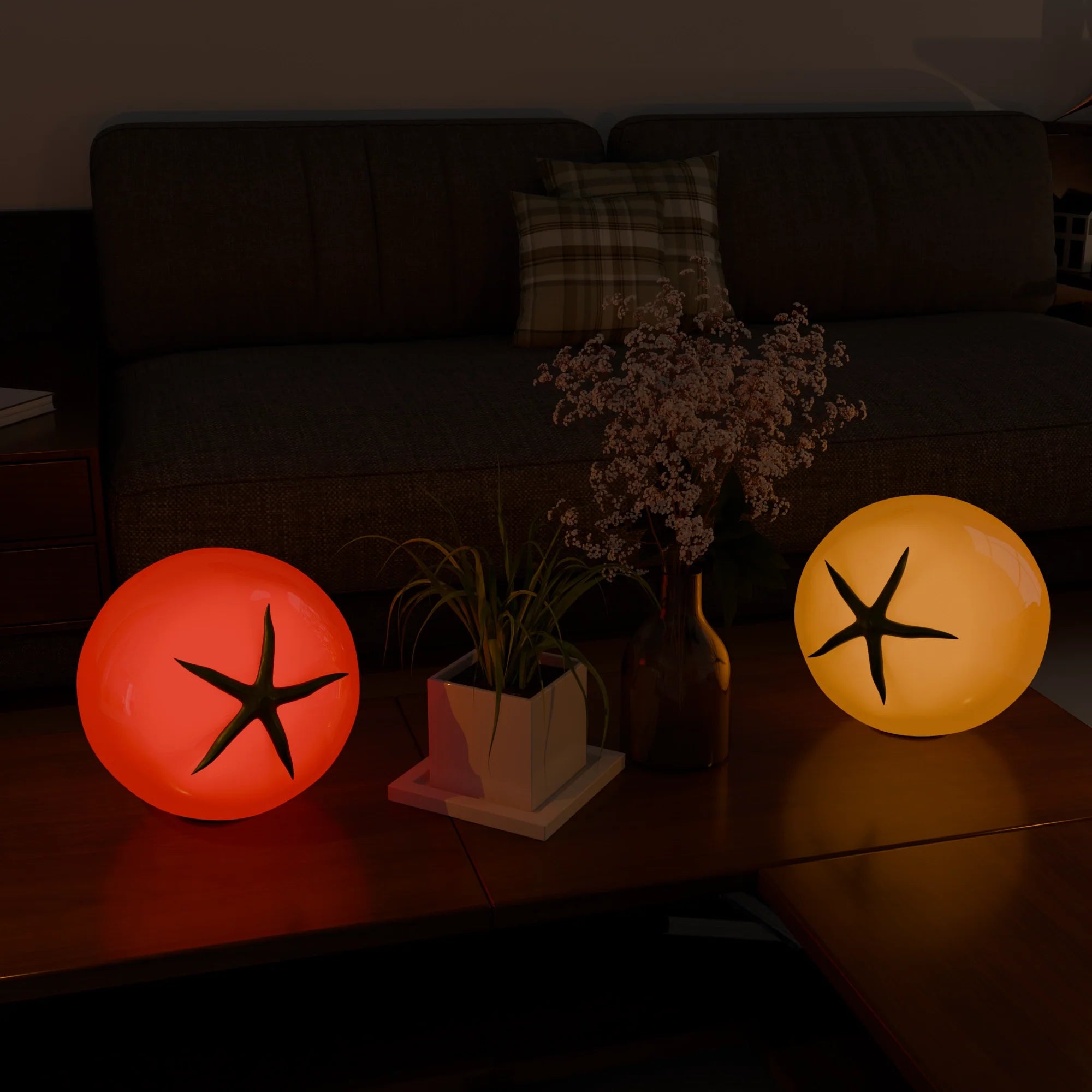 Contemporary White Ceramic Pomodoro Table Lamp for Office and Living Room