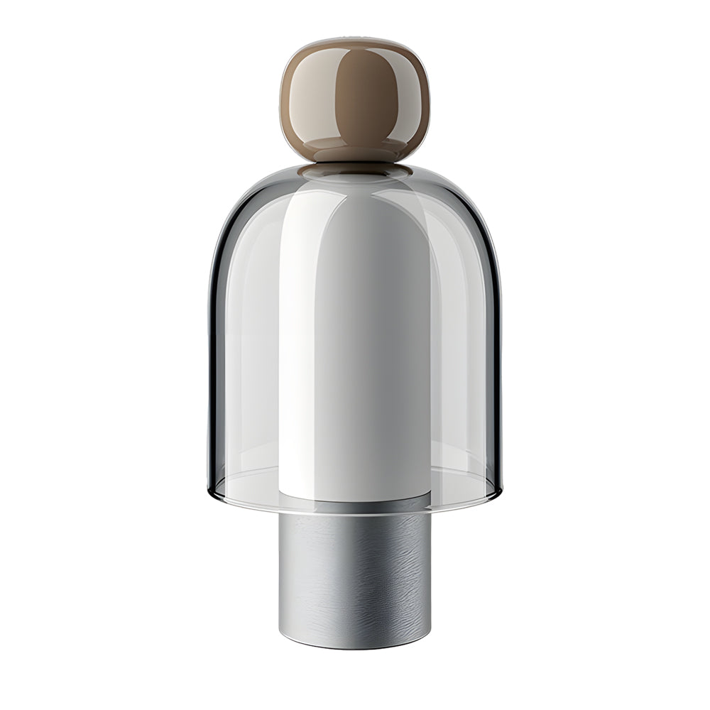 Elegant Human-Shaped LED Metal Table Lamp with Glass Base for Living Rooms