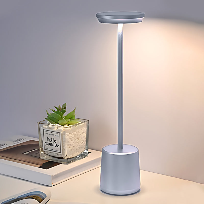 Modern Portable Rechargeable LED Table Lamp in Sleek White for Bedroom