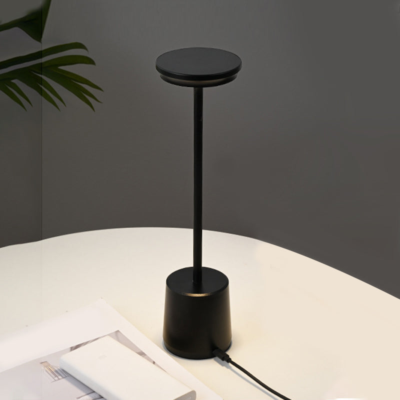 Modern Portable Rechargeable LED Table Lamp in Sleek White for Bedroom