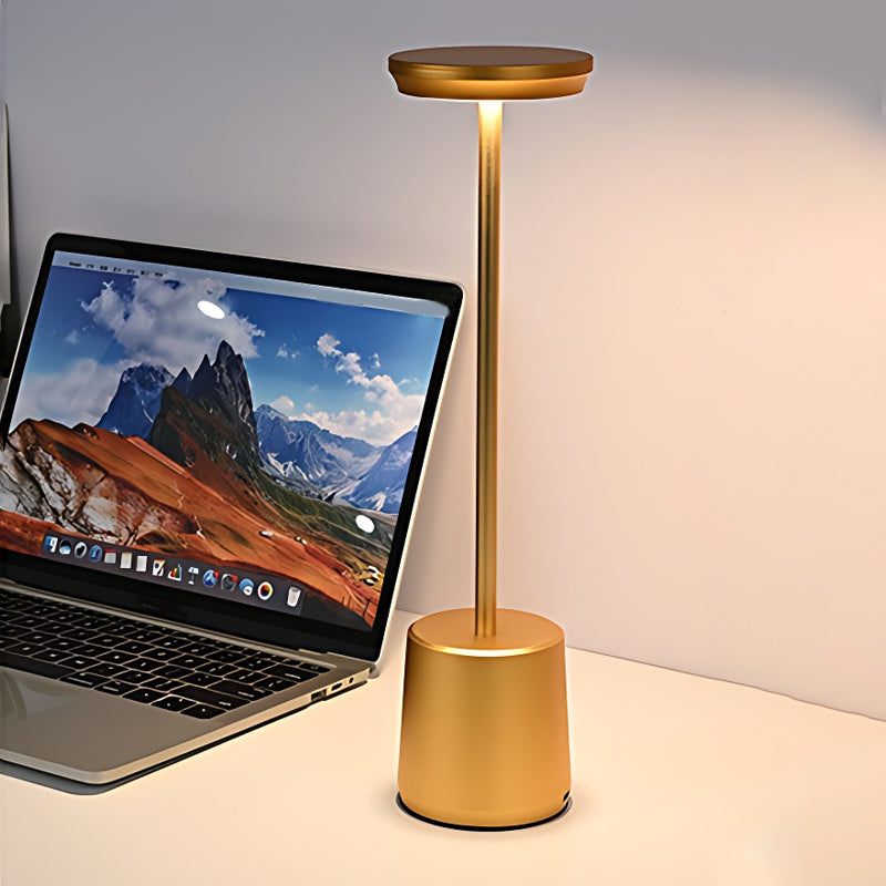 Modern Portable Rechargeable LED Table Lamp in Sleek White for Bedroom