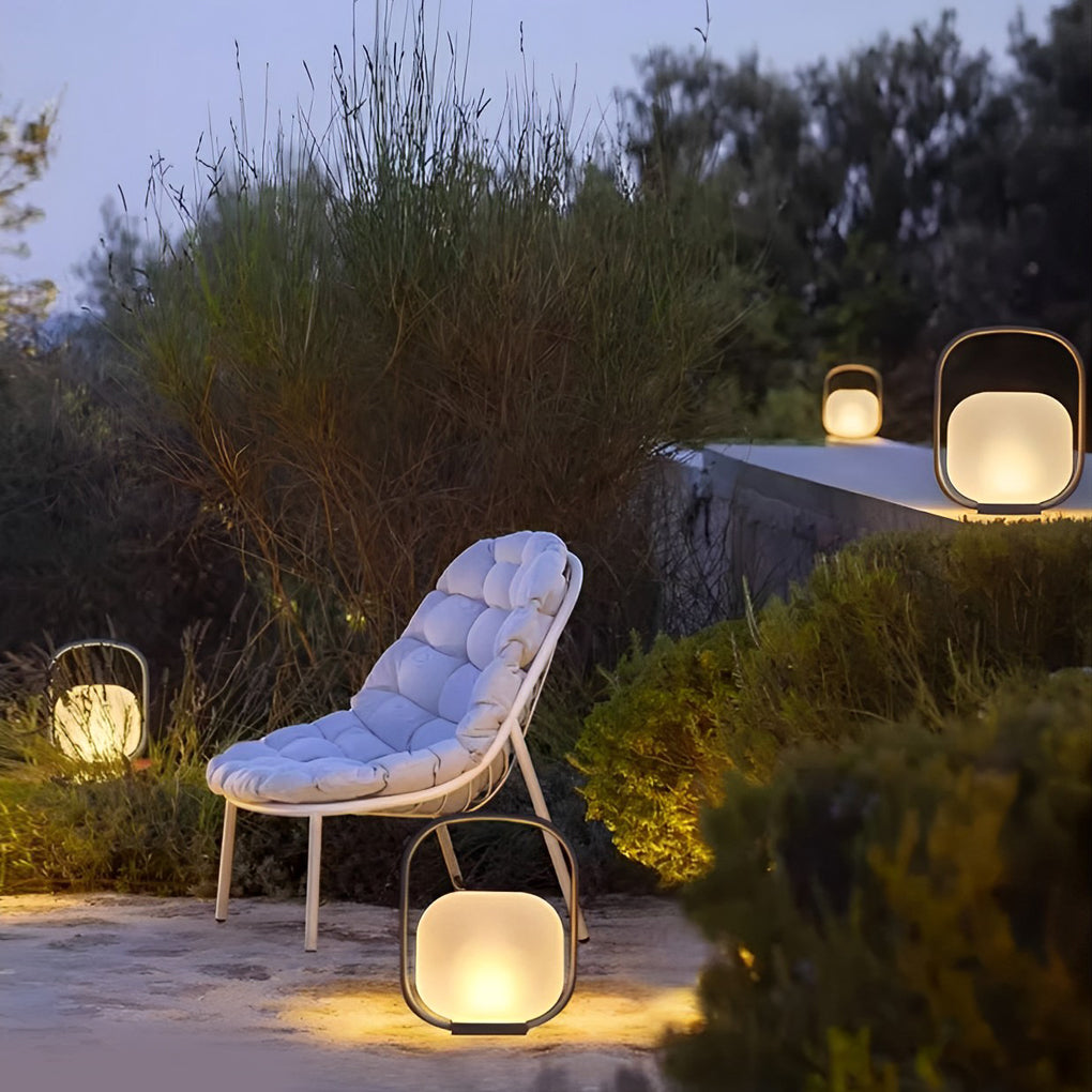 Waterproof Rechargeable LED Solar Lantern with Handle for Outdoor Use