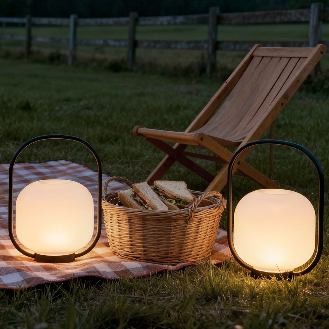 Waterproof Rechargeable LED Solar Lantern with Handle for Outdoor Use