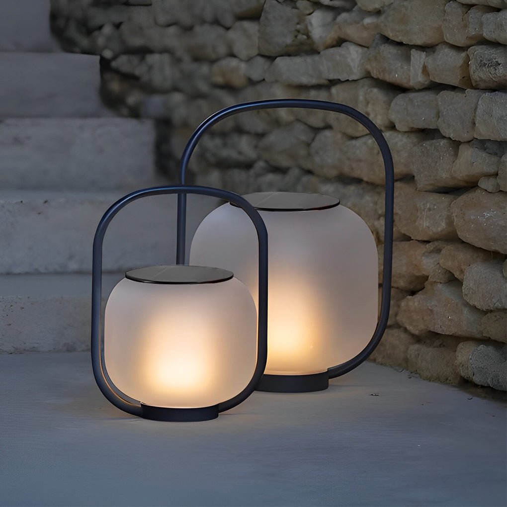 Waterproof Rechargeable LED Solar Lantern with Handle for Outdoor Use