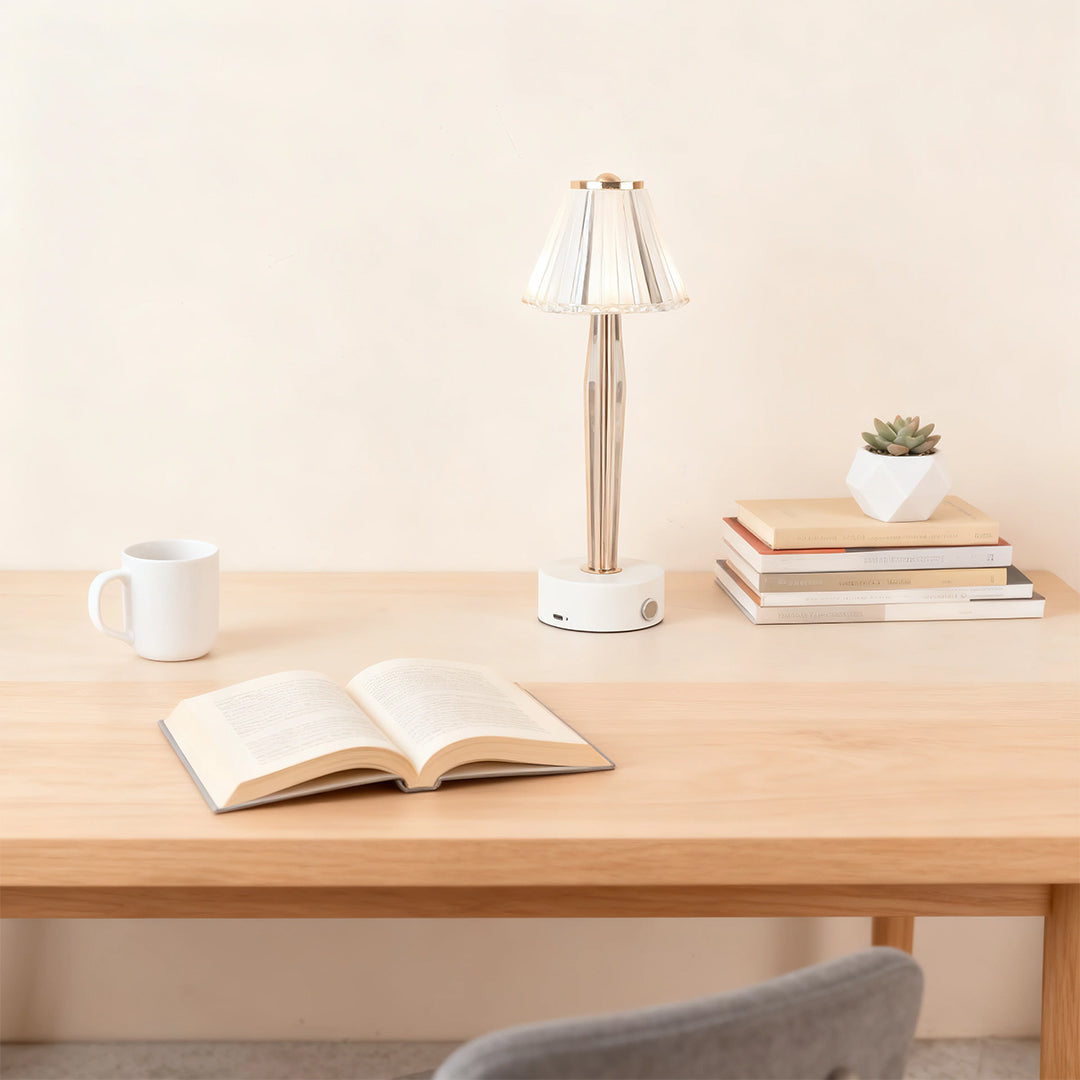 Elegant Iron and Acrylic Table Lamp with USB Touch Control for Bedrooms