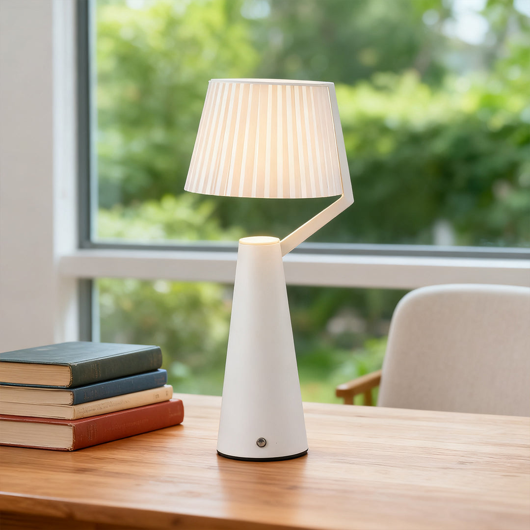 Minimalist Scandinavian Wood Table Lamp for Nightstand or Living Room