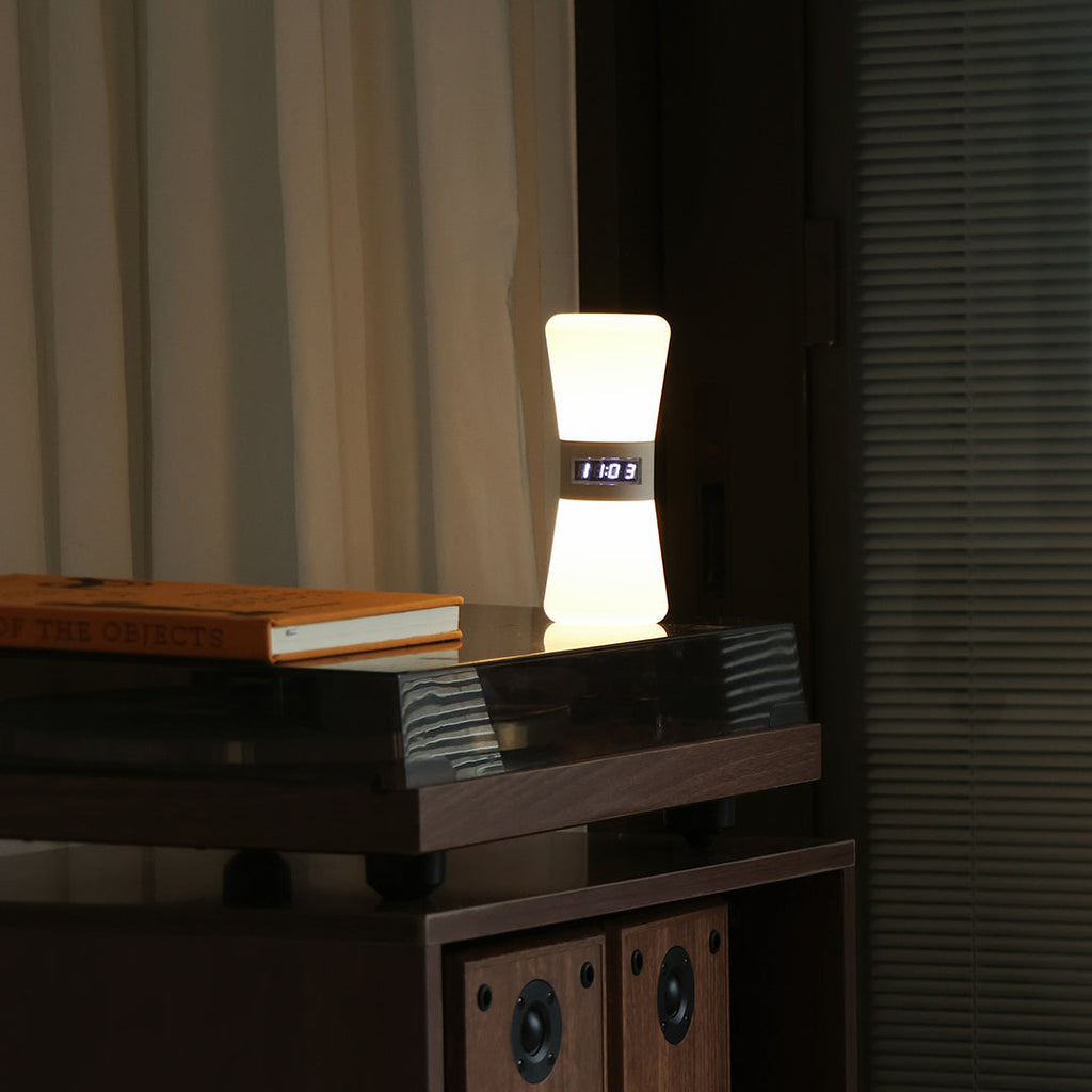 Modern White Hourglass Table Lamp with Gravity Sensor for Home Decor