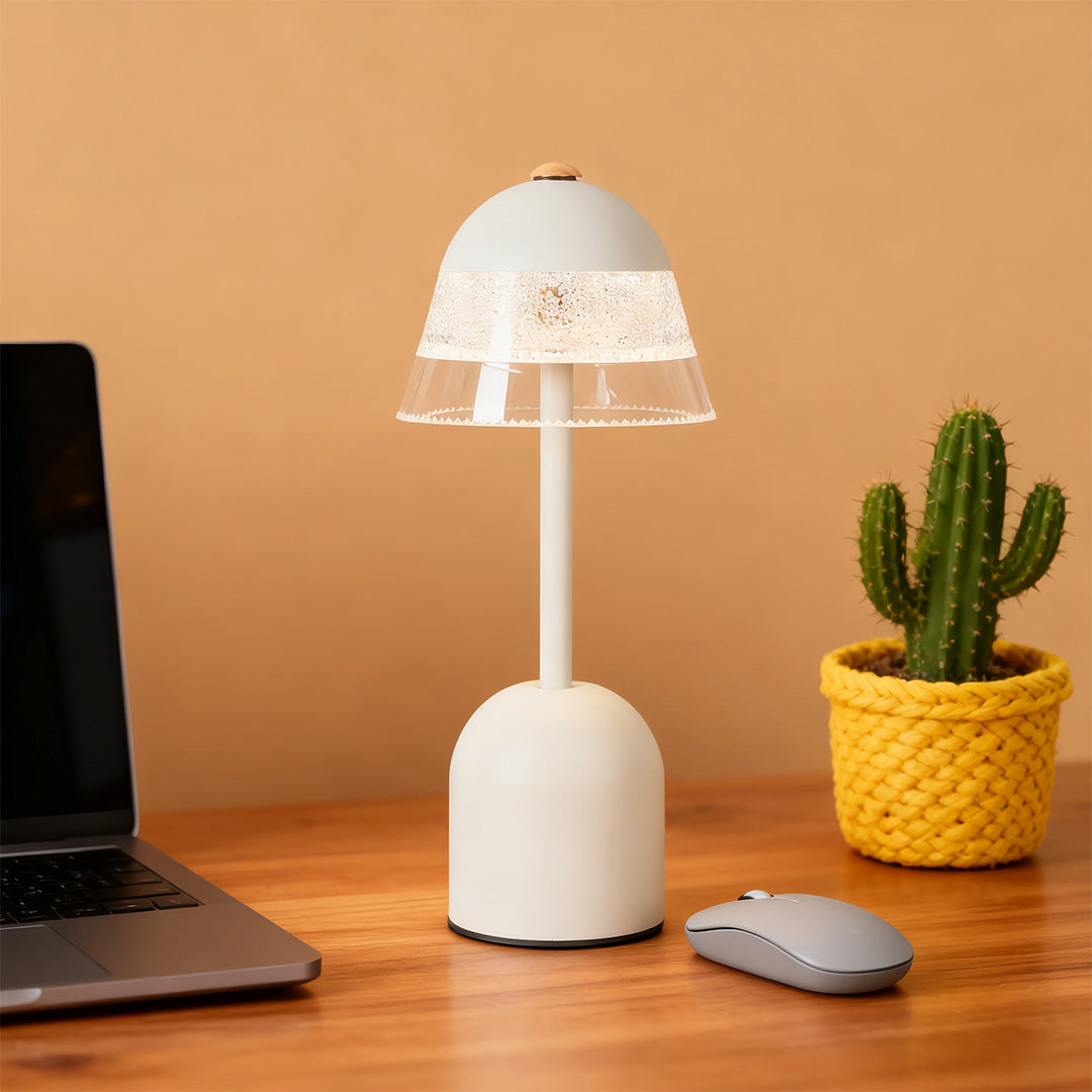 Modern USB LED Table Lamp with Eye-Protecting Design for Reading, White