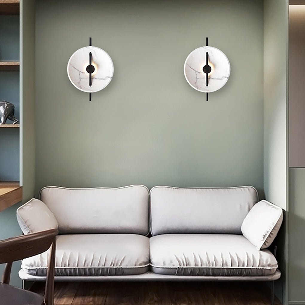 Postmodern White Marble LED Wall Sconce for Bedroom & Living Room