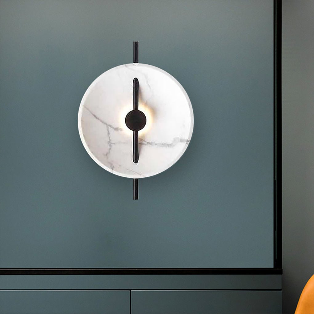 Postmodern White Marble LED Wall Sconce for Bedroom & Living Room
