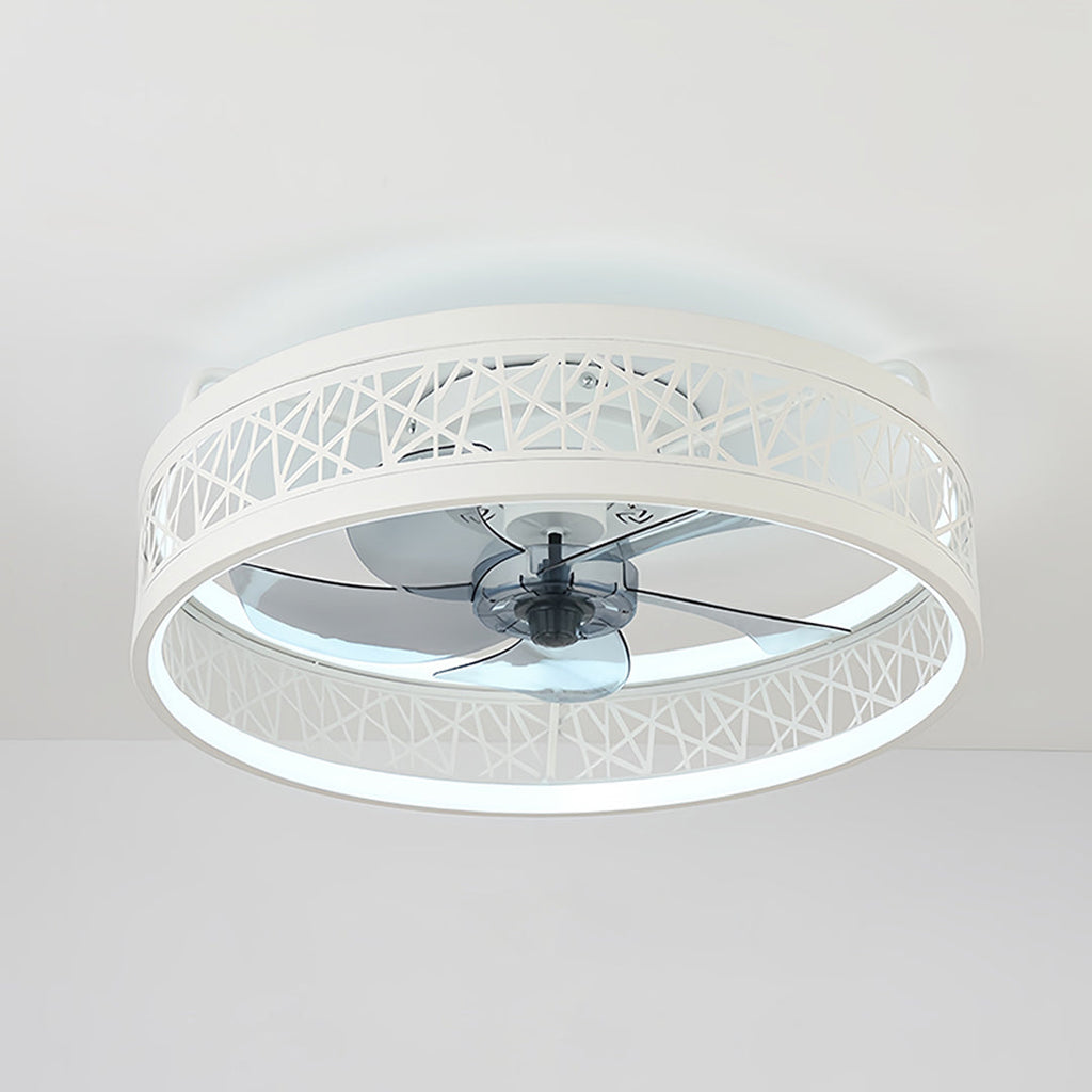 Ultra Thin Nordic Round Ceiling Fan with Light for Modern Living Rooms