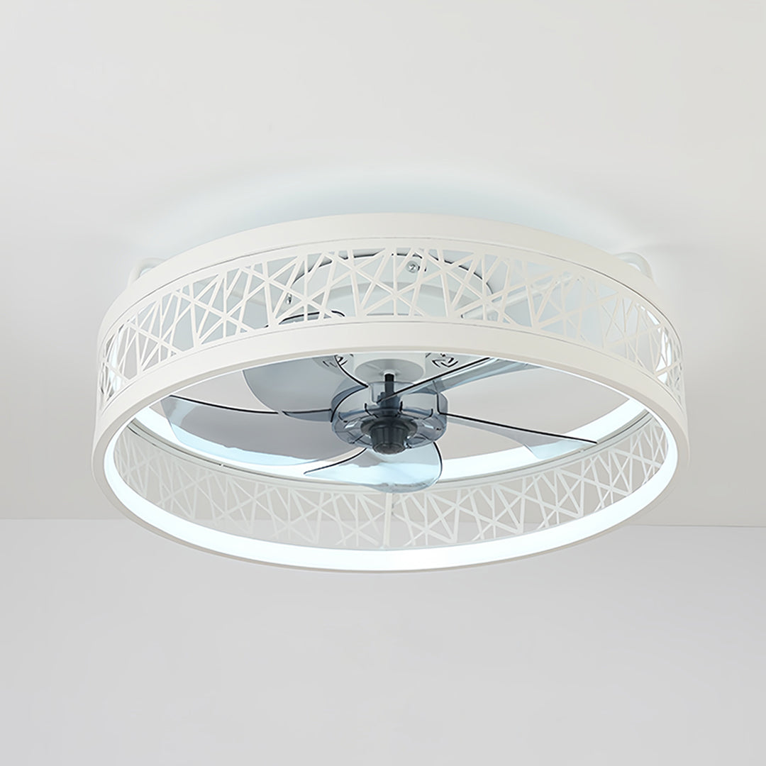Ultra Thin Nordic Round Ceiling Fan with Light for Modern Living Rooms