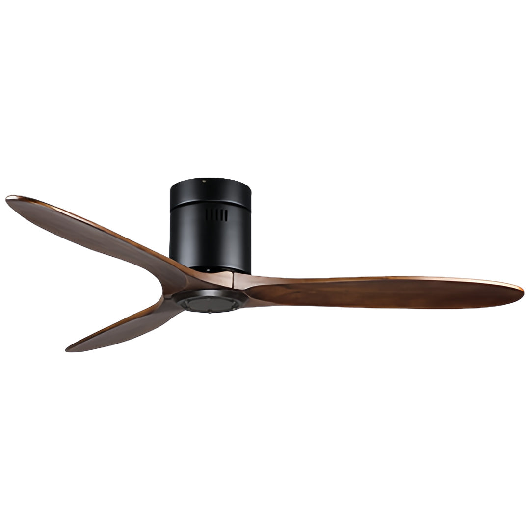 Rustic Wood Flush Mount Ceiling Fan with Light - Modern DC Motor Fandelier