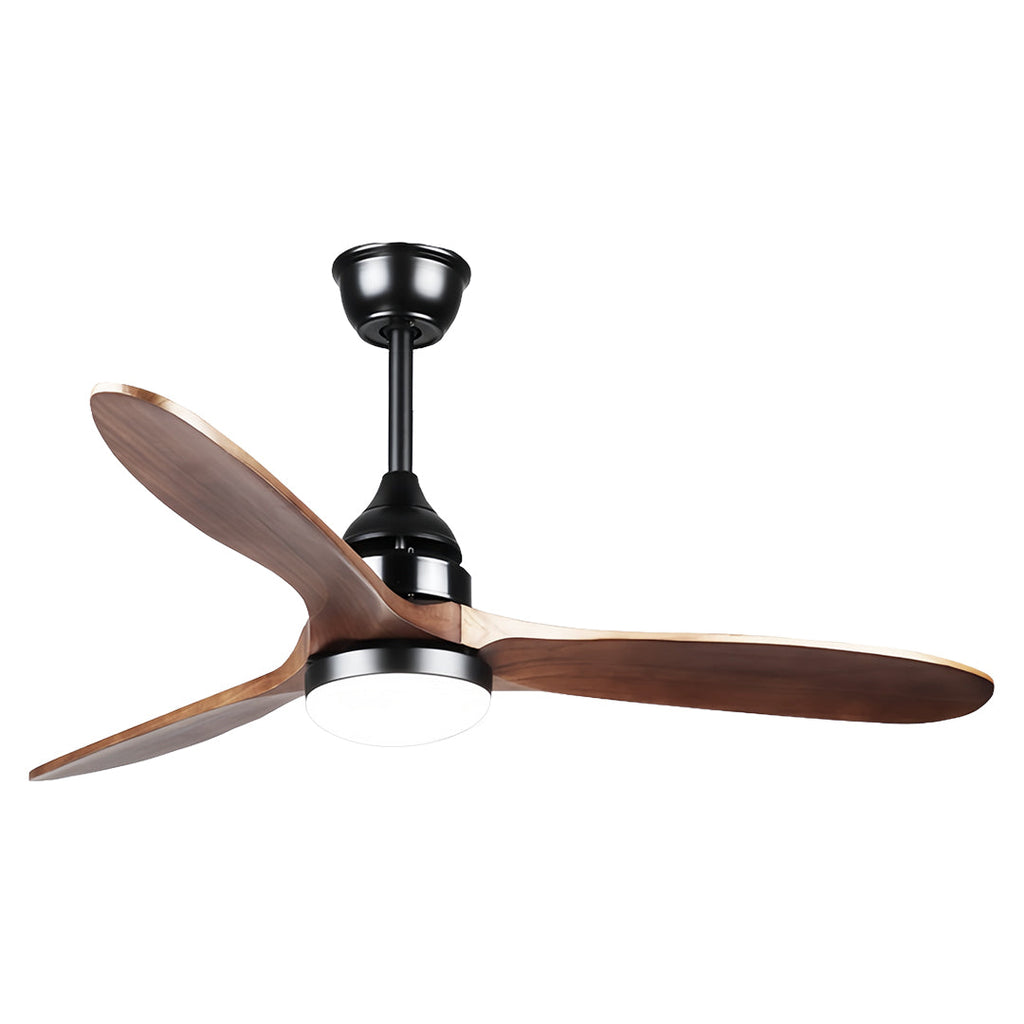 Rustic Wood Flush Mount Ceiling Fan with Light - Modern DC Motor Fandelier