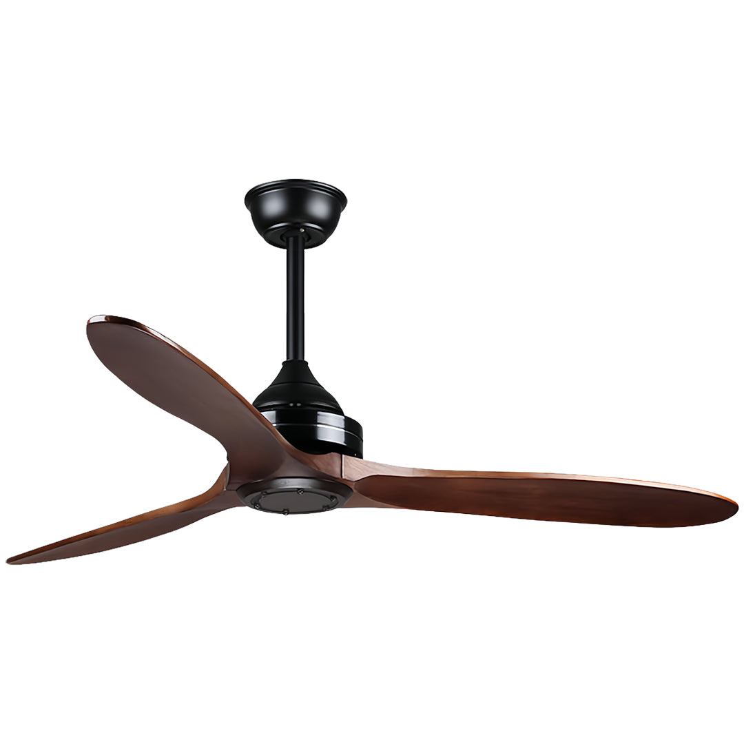 Rustic Wood Flush Mount Ceiling Fan with Light - Modern DC Motor Fandelier
