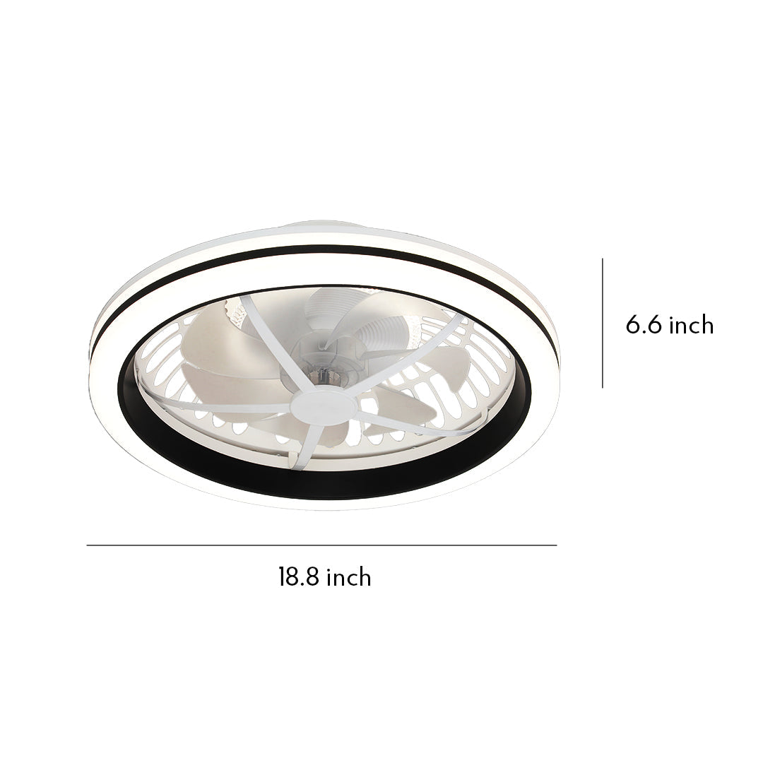 Stylish White Plastic Flush Mount Ceiling Fan Light for Home Décor