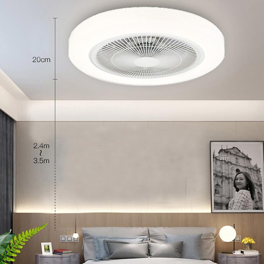 Modern White Bladeless LED Ceiling Fan Light for Living Room Decor