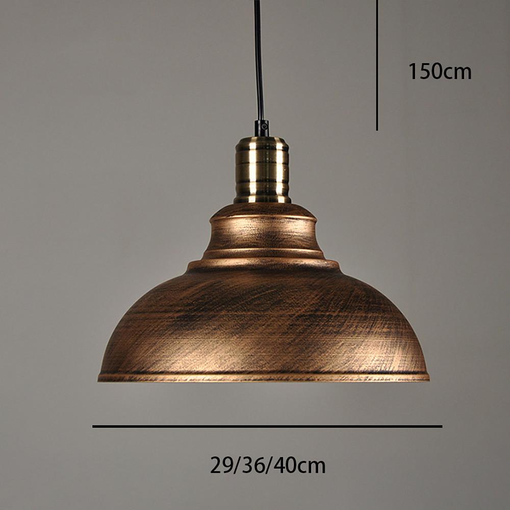 Rustic Bronze Semi Globe Metal LED Pendant Light for Home Office Decor