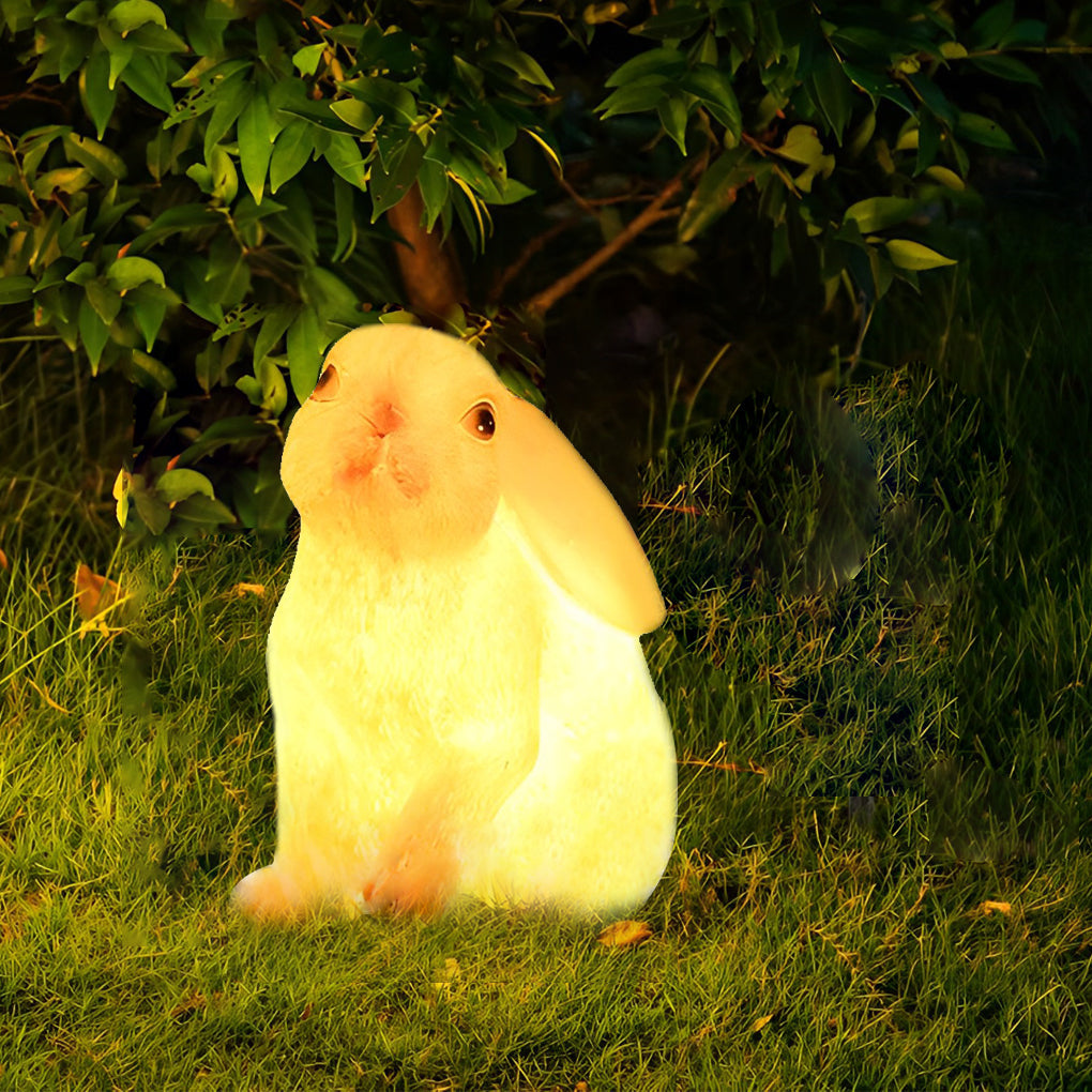 Modern Waterproof Rabbit Garden Light in White Fiberglass for Outdoor Spaces