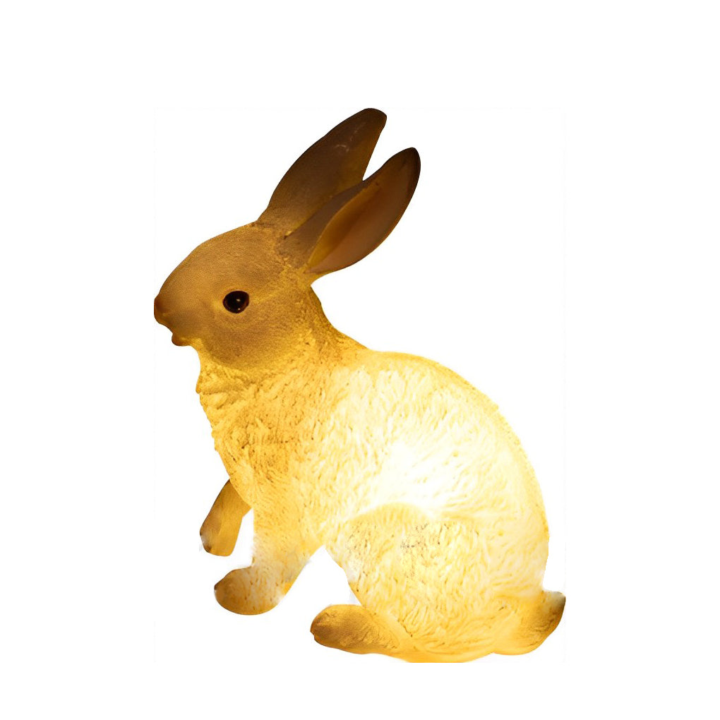 Modern Waterproof Rabbit Garden Light in White Fiberglass for Outdoor Spaces