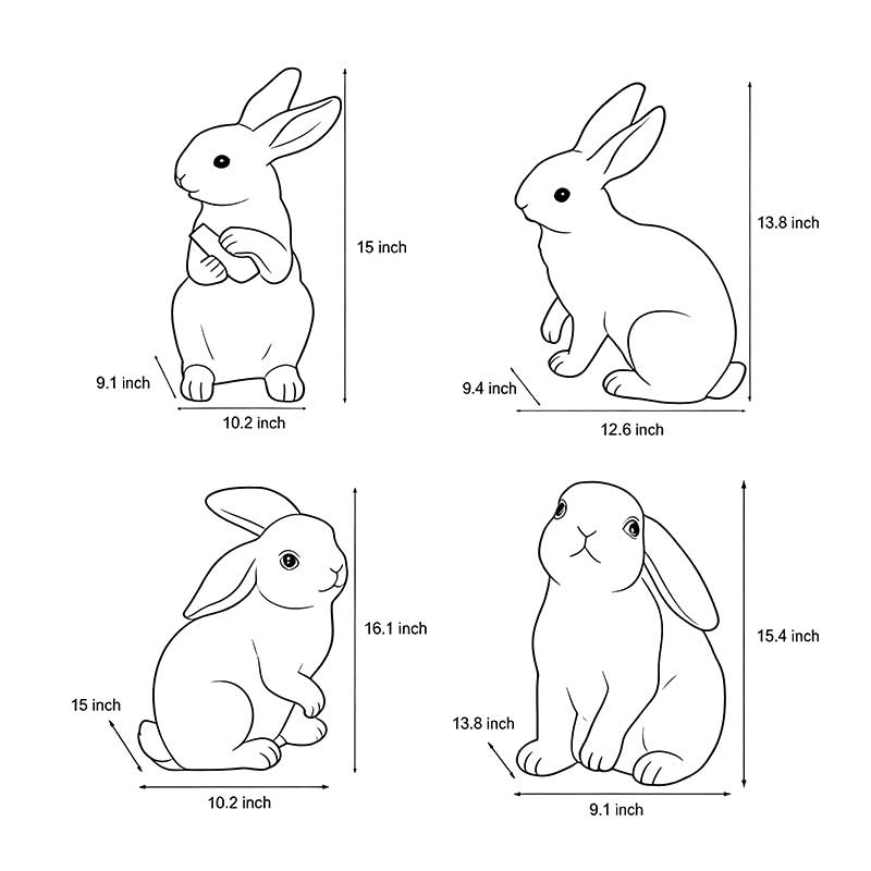 Modern Waterproof Rabbit Garden Light in White Fiberglass for Outdoor Spaces