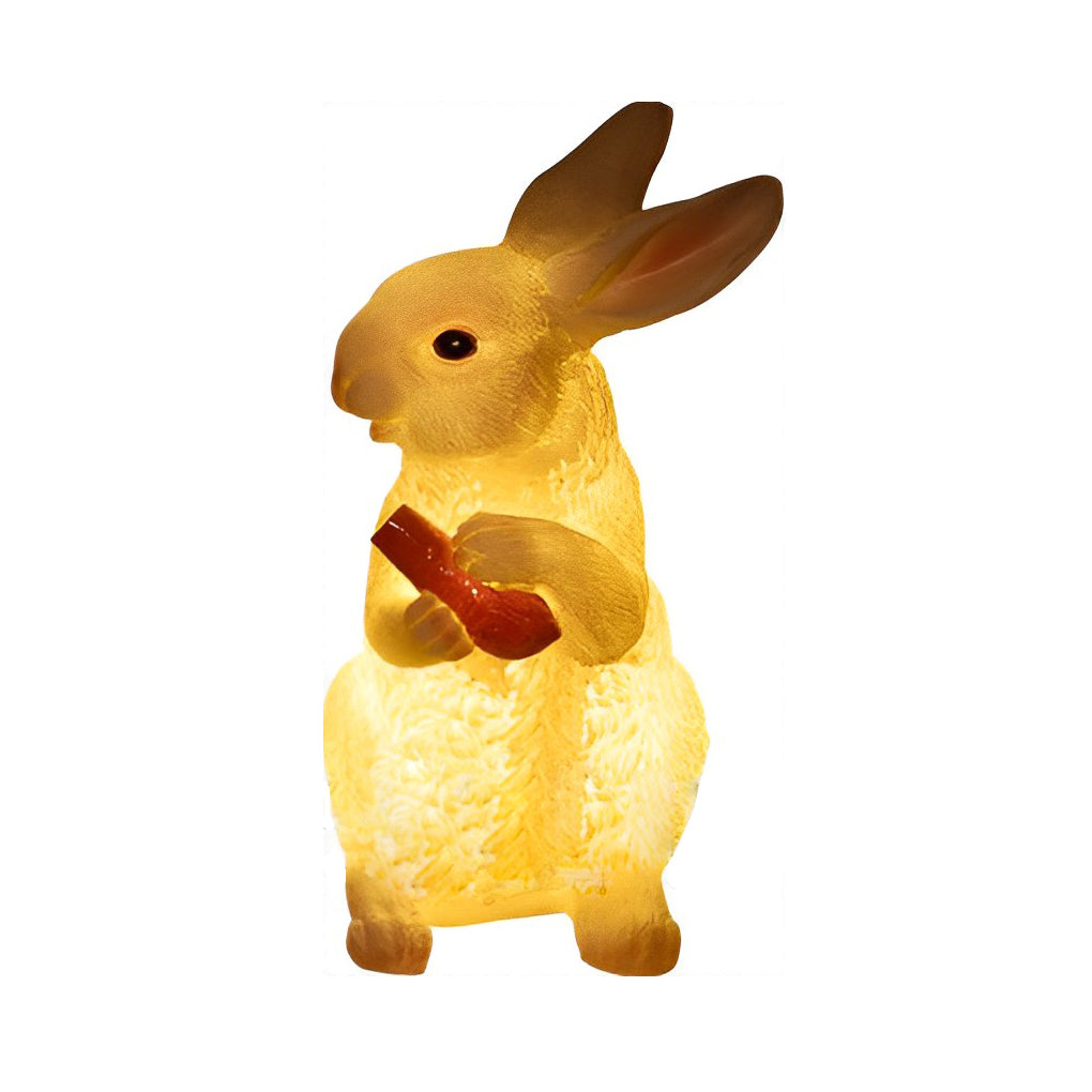 Modern Waterproof Rabbit Garden Light in White Fiberglass for Outdoor Spaces