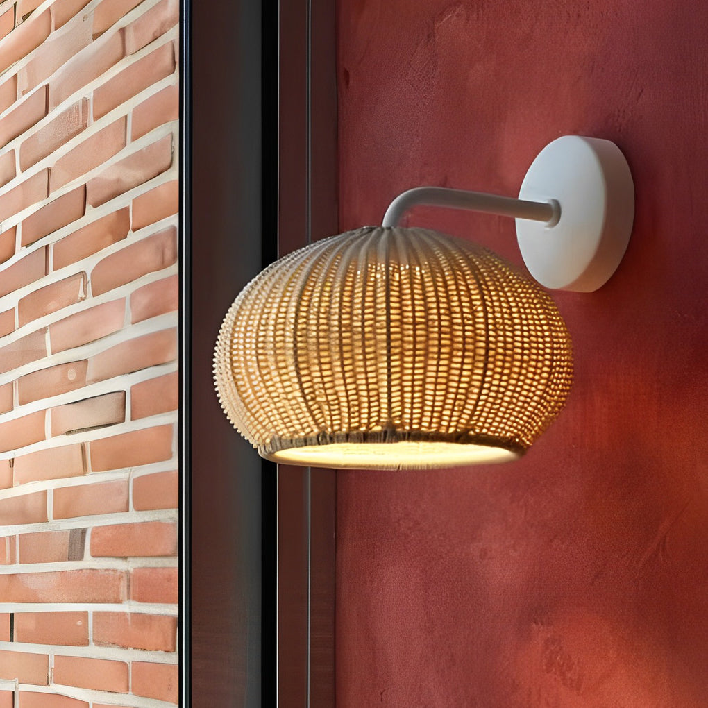 Modern Waterproof Rattan Pendant Light Fixture for Outdoor Spaces