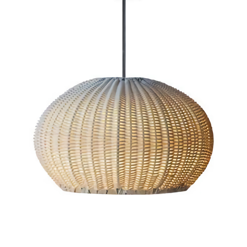 Modern Waterproof Rattan Pendant Light Fixture for Outdoor Spaces