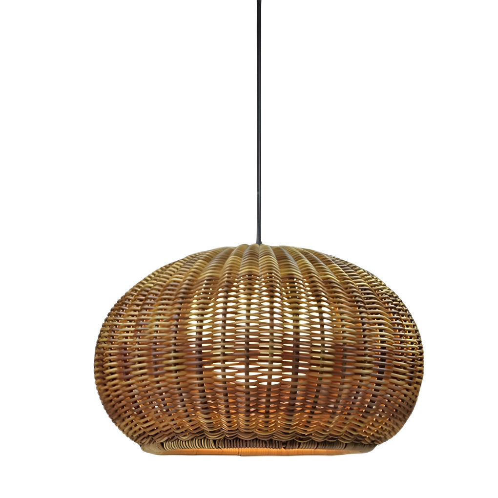 Modern Waterproof Rattan Pendant Light Fixture for Outdoor Spaces