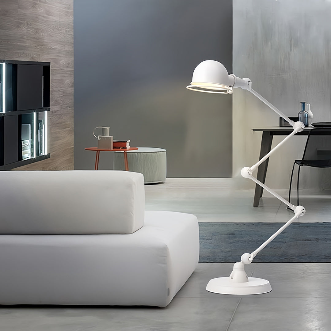 Industrial Black Metal Reading Floor Lamp for Living Room Illumination