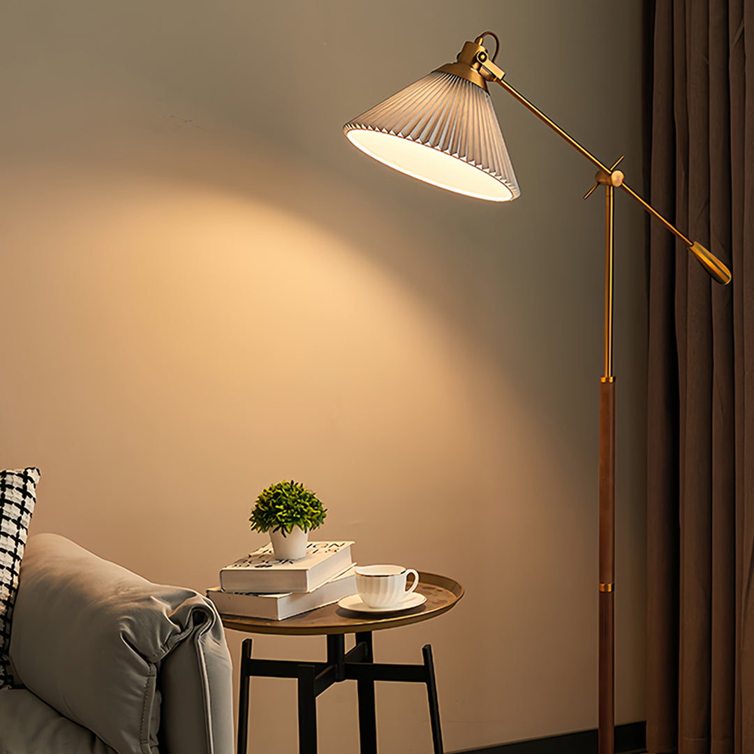Vintage Industrial Adjustable Swing Arm Floor Lamp for Bedroom Reading