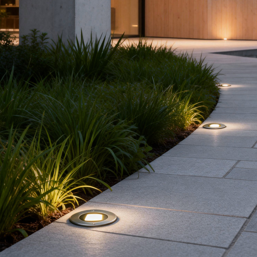 Modern Black LED Recessed Step Lights for Outdoor Deck & Patio Illumination