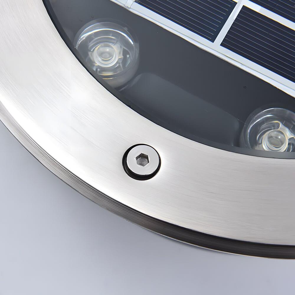 Sleek Stainless Steel Solar LED Recessed Ground Well Light for Outdoors