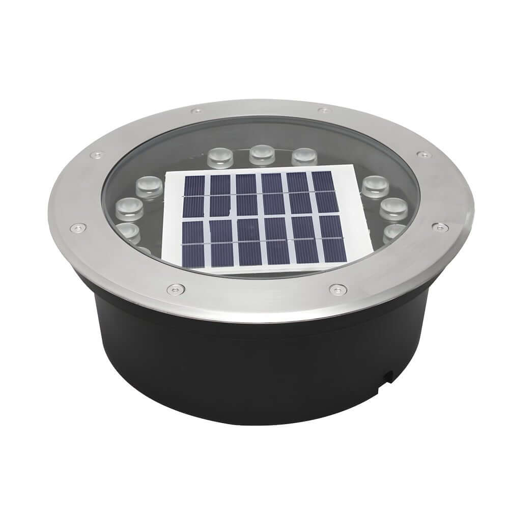 Sleek Stainless Steel Solar LED Recessed Ground Well Light for Outdoors