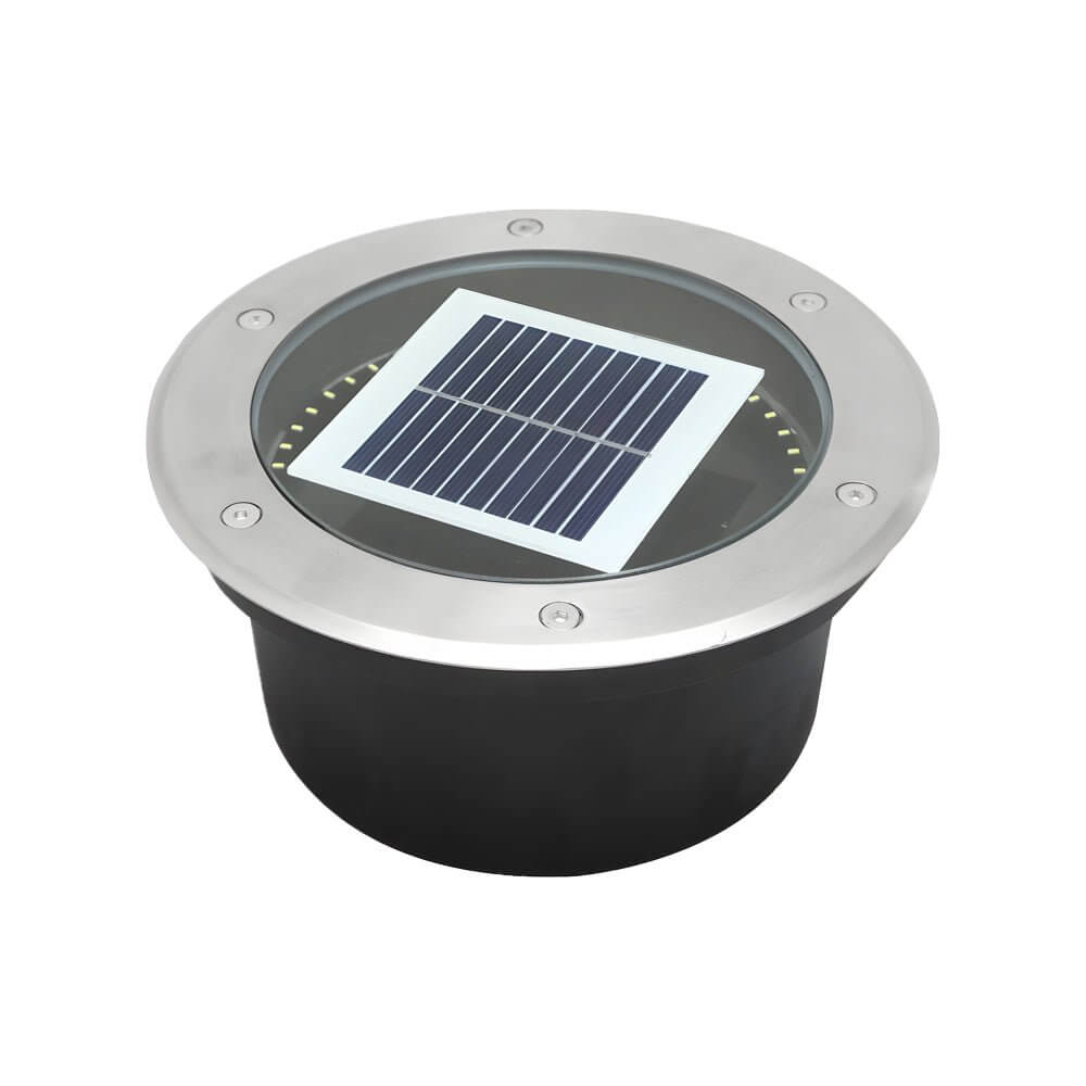Sleek Stainless Steel Solar LED Recessed Ground Well Light for Outdoors