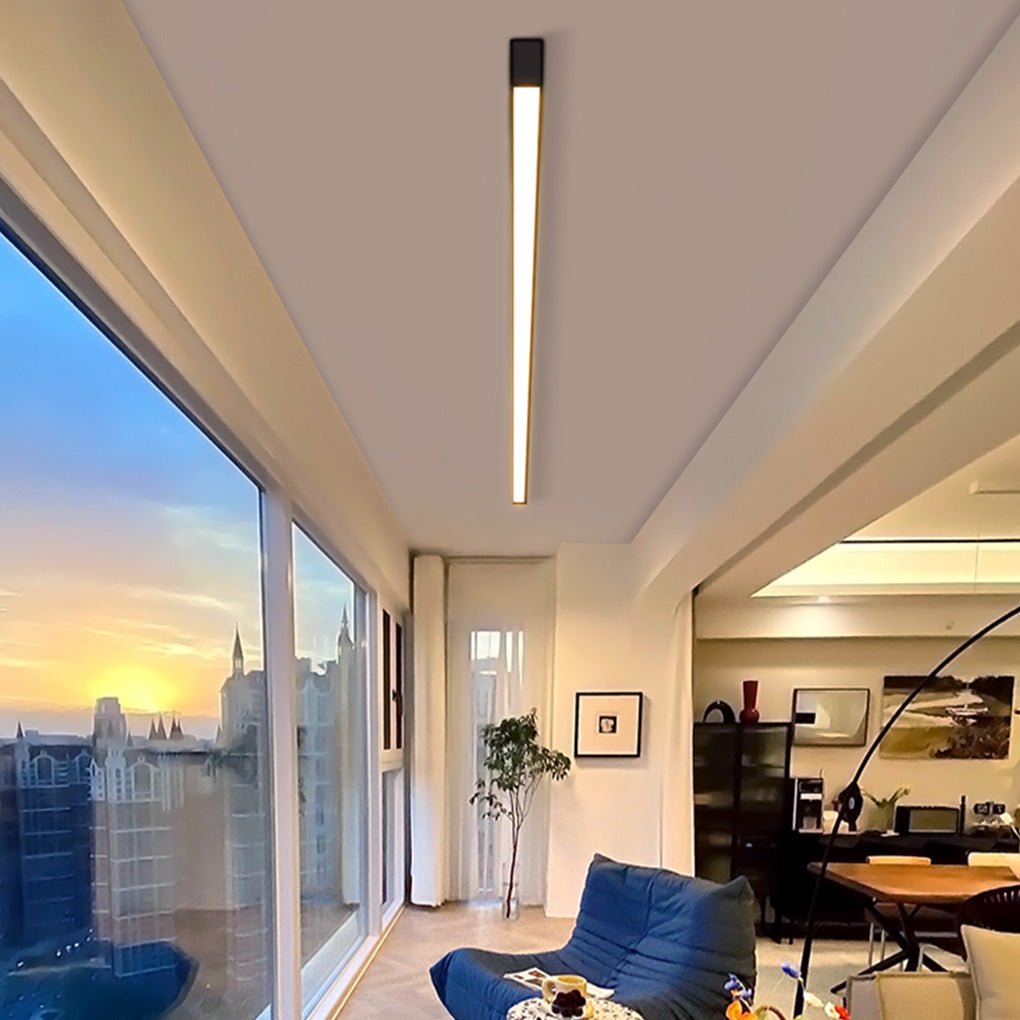 Sleek White Linear LED Ceiling Light Fixture for Modern Living Spaces