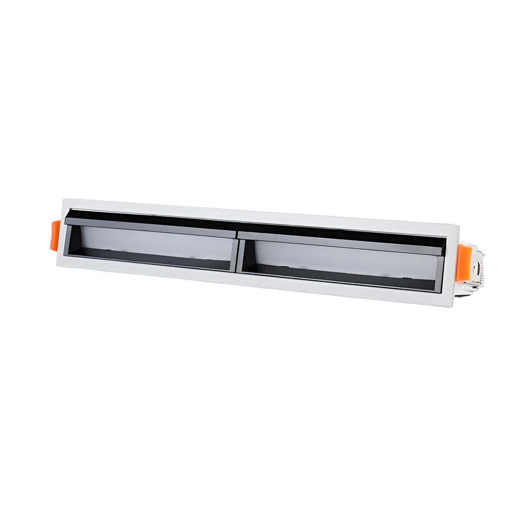 Sleek White Recessed LED Linear Light Fixture for Living Room Spaces