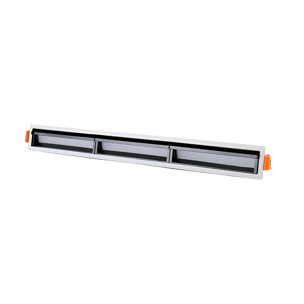 Sleek White Recessed LED Linear Light Fixture for Living Room Spaces