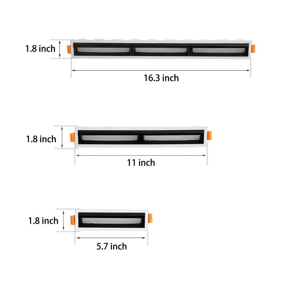 Sleek White Recessed LED Linear Light Fixture for Living Room Spaces