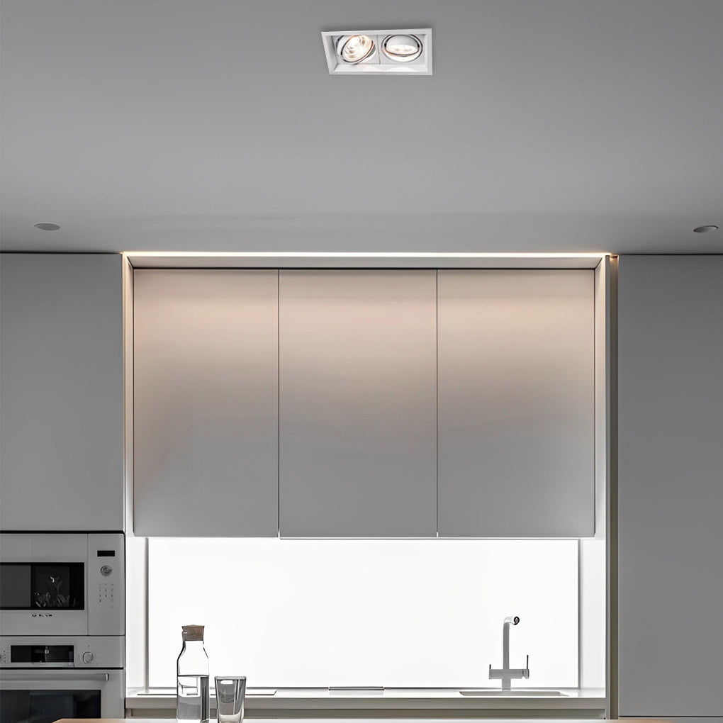 Modern Adjustable Rectangular Recessed Spotlight Fixture for Ceiling Lighting