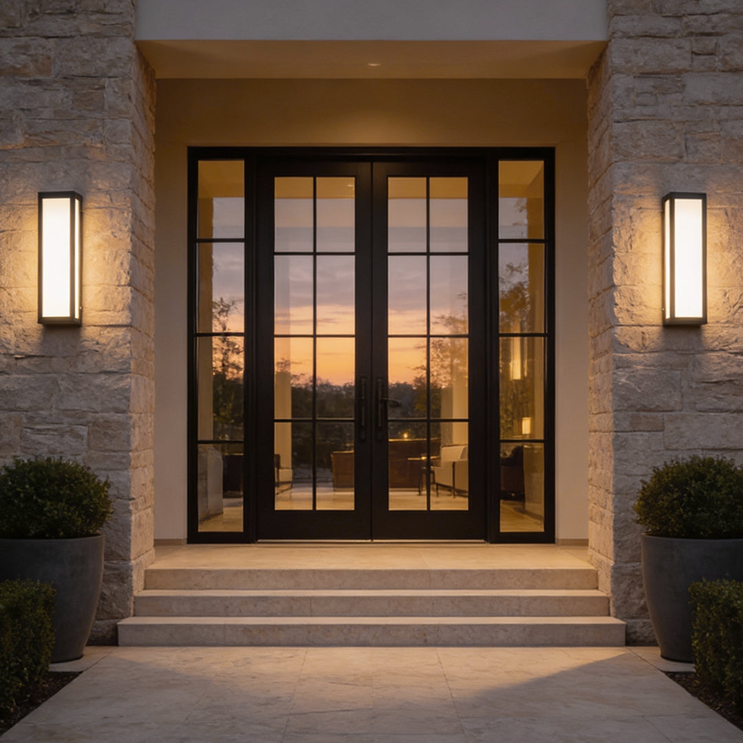 Sleek Black Modern LED Rectangle Outdoor Waterproof Wall Light Fixture