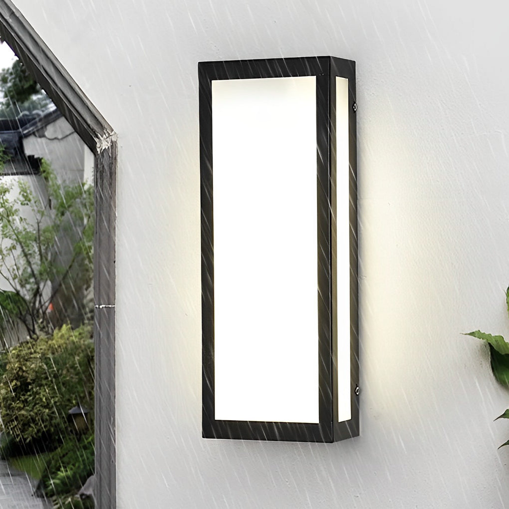 Sleek Black Modern LED Rectangle Outdoor Waterproof Wall Light Fixture
