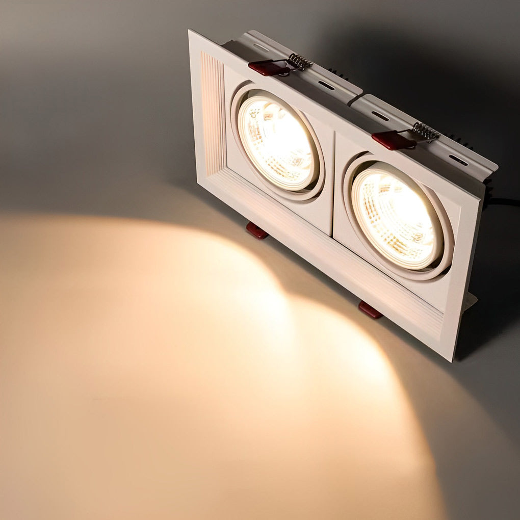 Modern Adjustable Rectangular Recessed Spotlight Fixture for Ceiling Lighting